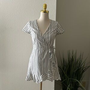 Abercrombie & Fitch Pinstripe Wrap Dress - Size Small Petite